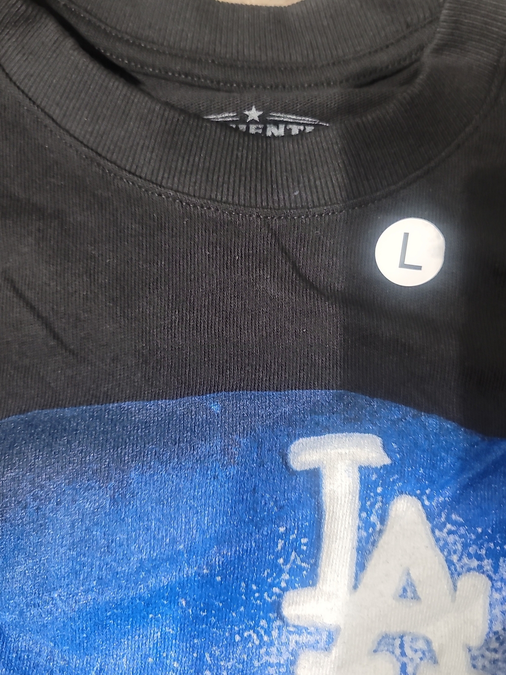 Black LA Graphic Tee with Blue Print